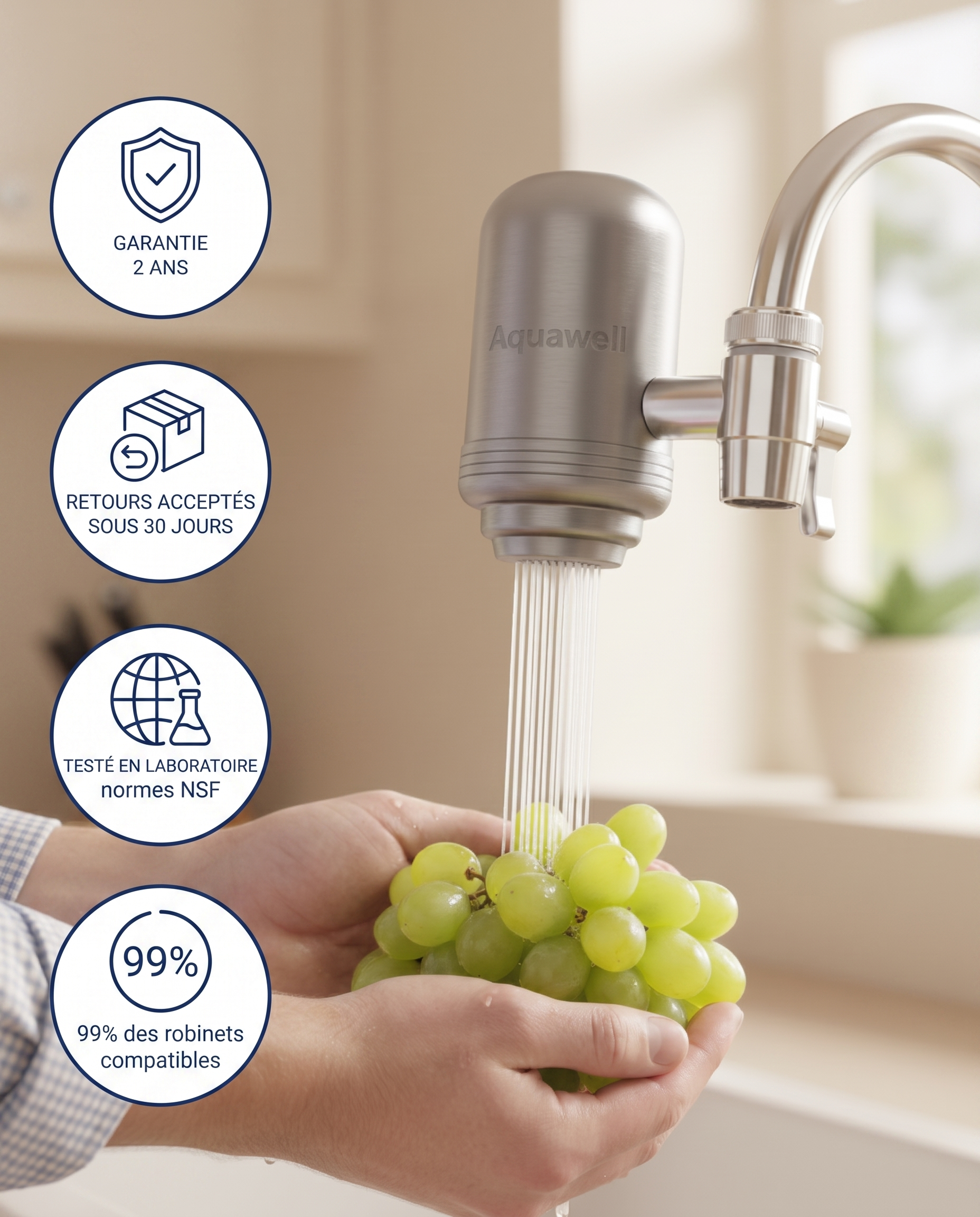 Filtre à eau Aquawell pour robinet