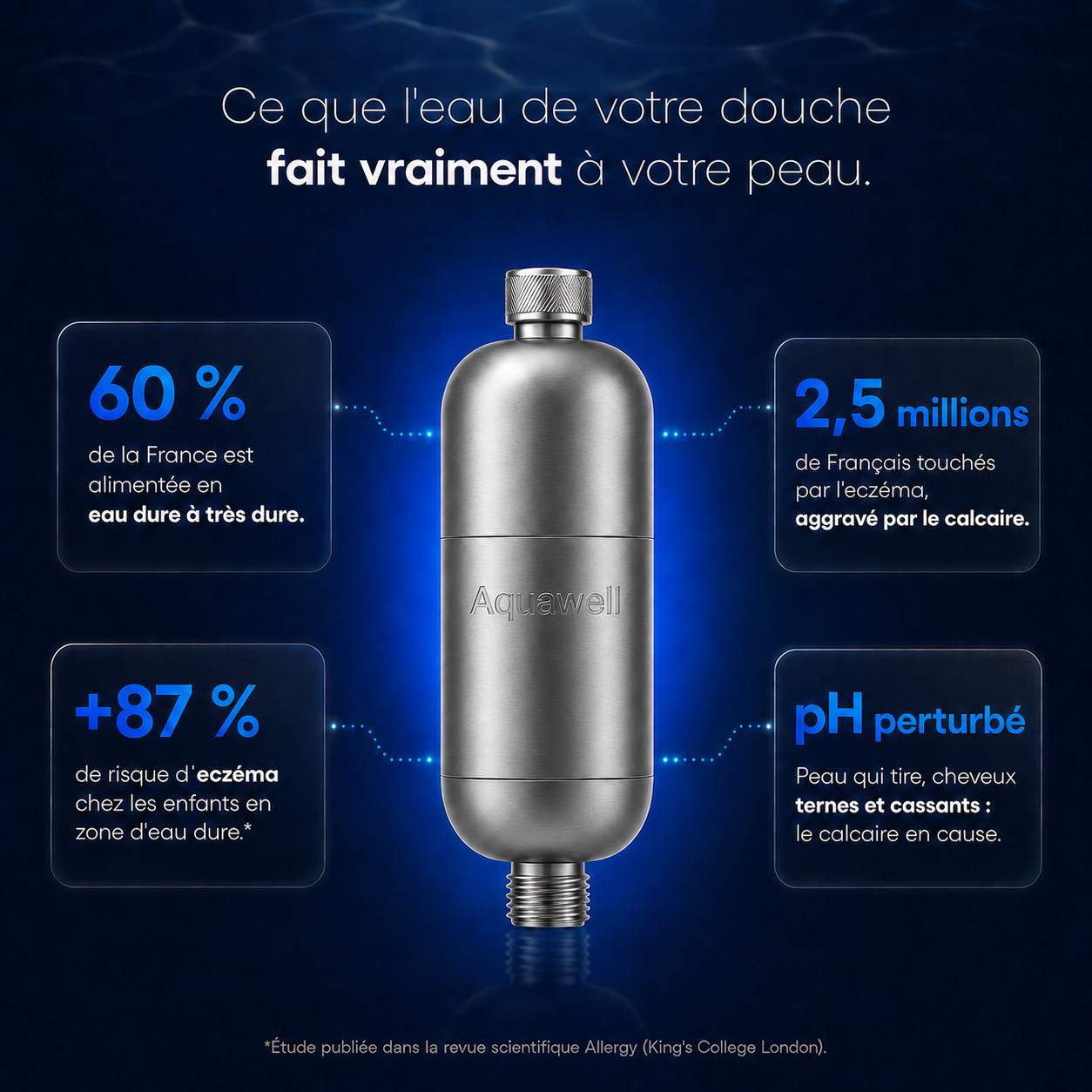 Filtre à eau Aquawell pour Douche