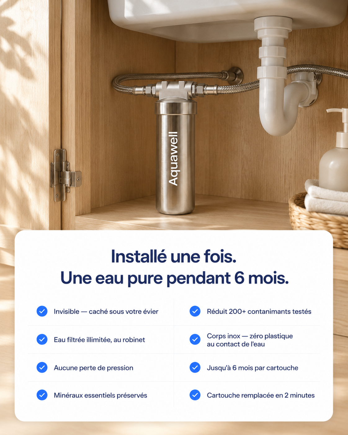 Cartouche de recharge Aquawell pour Sous-évier